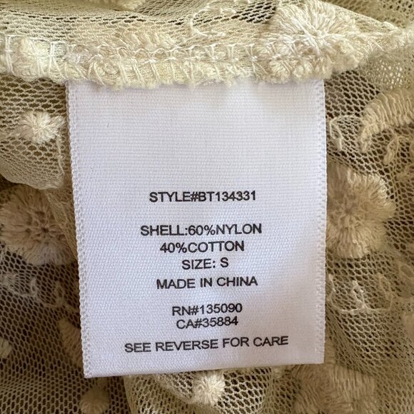 Black Swan Cream Lace Beaded Boho Blouse Women’s Small Romantic Top - Picture 9 of 14